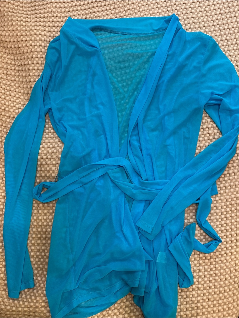 NWOT Bright Blue Men's Mesh Short Bathrobe